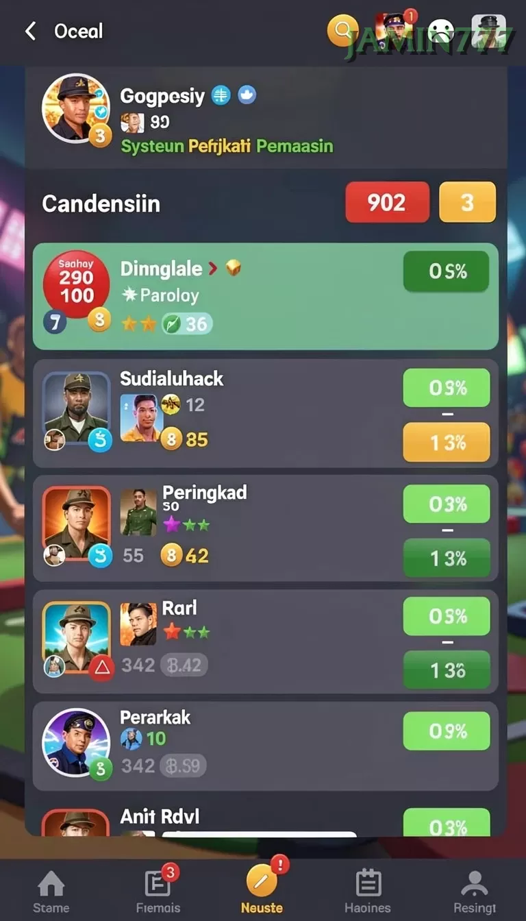 Cuplikan layar MENANG123 — aktivitas